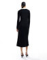 Фото #6 товара Nobody's Child Peyton long sleeve contrast knit midi dress in black