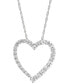 Diamond Heart Pendant Necklace (1 ct. t.w.) in 14k White Gold, 16" + 2" extender