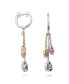 ფოტო #2 პროდუქტის Suzy Levian Sterling Silver Cubic Zirconia Tri-Tone Multi Drop Earrings