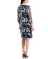Фото #2 товара Women's Embroidered Split Overlay 3/4-Sleeve Dress