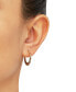 ფოტო #2 პროდუქტის Two-Tone Swirl Hoop Earrings in 14k Gold & White Rhodium-Plate