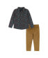 Toddler Boys Toddler/Child Heather Charcoal Yeti Knit Pique Buttondown Set