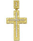 ფოტო #1 პროდუქტის Men's Diamond Textured Cross Pendant (1/4 ct. t.w.) in 10k gold