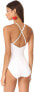 Фото #3 товара Kate Spade New York Womens 182705 High Neck White One Piece Swimsuit Size M