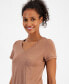 ფოტო #3 პროდუქტის Women's V-Neck Performance T-Shirt, Created for Macy's