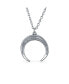 ფოტო #2 პროდუქტის Celestial Trendy Horn Half Moon Necklace for Women .925 Sterling Silver Necklaces for Women Crescent Moon Necklace, Double Horns Pendant