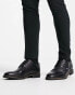 Фото #1 товара Ben Sherman leather brogue shoes in black grain