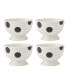 on the Dot Assorted Footed Dessert Bowls 4 Piece Set, Service for 4