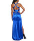 Фото #2 товара Juniors' Strappy-Back Satin Gown, Created for Macy's
