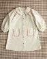 Children's cotton dress with embroidered floral collar