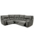 Фото #4 товара CLOSEOUT! Terrine 4-Pc. Fabric Sectional with 2 Power Motion Recliners, Created for Macy's