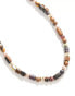 ASOS DESIGN semi-precious beaded necklace in brown tones