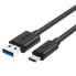 Фото #2 товара Кабель USB UNITEK Y-C474BK - 1 м - USB A - USB C - USB 3.2 Gen 1 (3.1 Gen 1) - 5000 Mбит/с - Черный