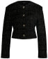 Фото #2 товара Women's Sparkle-Effect Collarless Tweed Jacket