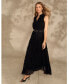 ფოტო #8 პროდუქტის Women's Sleeveless Tie V-Neck Smocked-Waist Maxi Dress