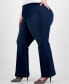 Фото #3 товара Plus Size Pull-On Flare-Leg Denim Jeans, Created for Macy's