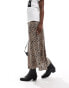 New Look bias midi skirt in leopard print