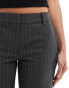 Weekday Esi tailored shorts in grey pinstripe