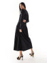 Nobody's Child Gracie long sleeve midi dress in black