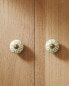 Ceramic flower door knob (pack of 2)