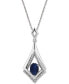 ფოტო #1 პროდუქტის Blue Sapphire (1 ct. t.w.) & Diamond Accent 18" Pendant Necklace in Sterling Silver (Also in Emerald & Ruby)