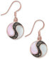 ფოტო #1 პროდუქტის Marcasite & Mother-of-Pearl Disc Drop Earrings in Rose Gold-Plate