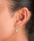 ფოტო #2 პროდუქტის Cubic Zirconia Bezel Dangle Hoop Drop Earrings in 14k Gold-Plated Sterling Silver