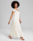 ფოტო #3 პროდუქტის Women's Scoop-Neck Ruffle-Sleeve Maxi Lace Dress, Created for Macy's