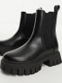 ASOS DESIGN Wide Fit Anthem chunky chelsea boots in black