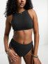 Фото #3 товара Roxy Pop Up long line crop bikini top in black