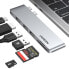 Фото #1 товара Rozdzielacz portów HUB MacBook Air Pro 2x USB-C HDMI 2x USB 3.0 SD TF PD szary