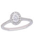 ფოტო #1 პროდუქტის Oval Certified Diamond (3/4 ct. t.w.) Halo Engagement Ring in 14k White Gold