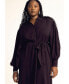 Фото #3 товара Plus Size Exaggerated Sleeve Shirt Dress