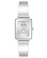 ფოტო #1 პროდუქტის Women's Silver-Tone Solid Bangle Watch, 22X27mm