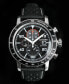 Eco-Drive Men's Chronograph Black Leather Strap Watch 44mm