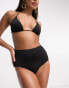 New Look high waisted bikini bottoms in black