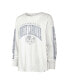 ფოტო #3 პროდუქტის Women's Cream Distressed North Carolina Tar Heels Statement SOA 3-Hit Long Sleeve T-shirt