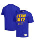 ფოტო #1 პროდუქტის Men's Royal Distressed Utah Jazz Hardwood Classics Legendary Slub T-shirt