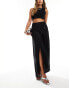 Фото #1 товара Kaiia linen look buckle detail maxi skirt co-ord in black