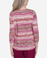 Petite Wine Country Diagonal Space Dye Crew Neck Top