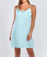 ფოტო #1 პროდუქტის Women's Emma Satin Chemise Nightgown with Eyelash Lace