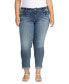 Фото #1 товара Plus Size Girlfriend Mid Rise Slim Leg Jeans