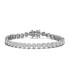 ფოტო #1 პროდუქტის Sterling Silver with Rhodium Plated Clear Marquise and Round Cubic Zirconia Flower Design Tennis Bracelet