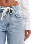 Фото #3 товара Cotton On relaxed wide leg jeans with shoelace waist detail in oasis blue