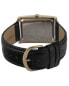 ფოტო #2 პროდუქტის Men's 43x30 mm Black Vintage Like Tank Leather Strap Watch