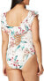 Фото #2 товара La Blanca 285943 Women's Standard Off Shoulder Ruffle One Piece Swimsuit, Size 4