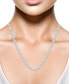 Фото #2 товара Macy's diamond Round & Baguette Cluster 18" Tennis Necklace (4 ct. t.w.) in 14k White Gold