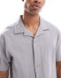 ASOS DESIGN relaxed button down shirt in grey Ultimatives Grau, 2XL - Chest 46-48 - фото #4