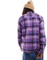 Obey ray plaid heavyweight shirt in purple