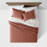 Фото #2 товара Full/Queen Space Dyed Cotton Linen Comforter & Sham Set Cognac - Threshold